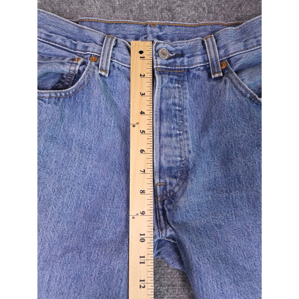Levi's 501 Original Fit Jeans Mens 33x32 Blue Medium Wash Straight Leg Denim - Picture 10 of 11